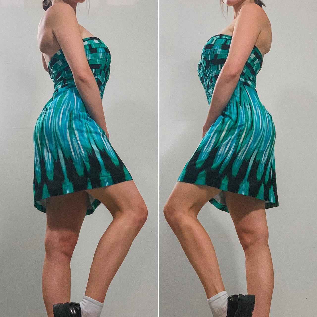 Y2K Bebe Bustier Corset Dress A teal dress... Depop