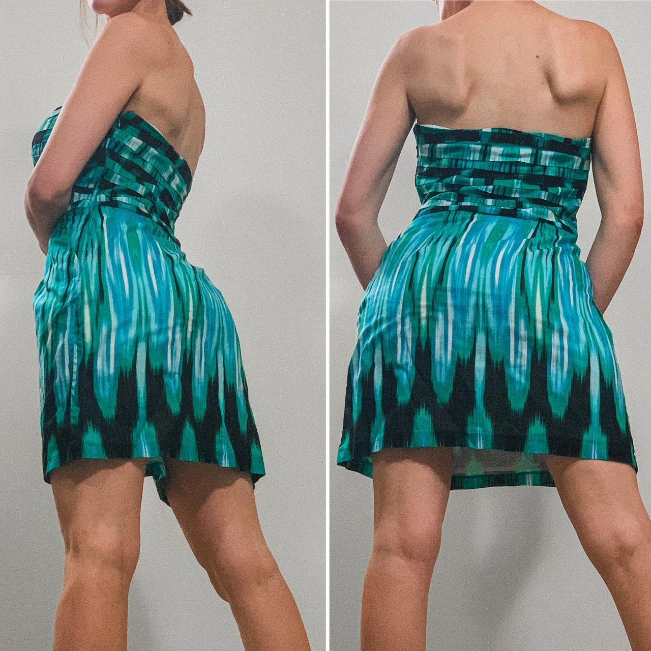 Y2K Bebe Bustier Corset Dress A teal dress... Depop