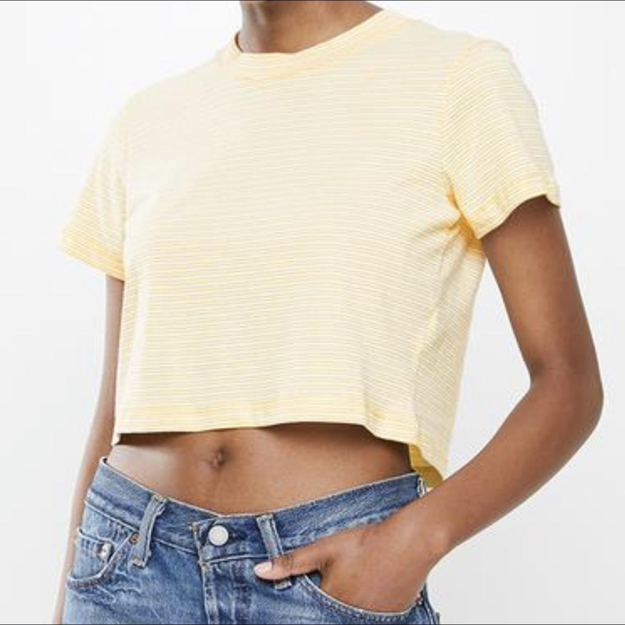 Cotton On Women's Yellow Croptop Depop