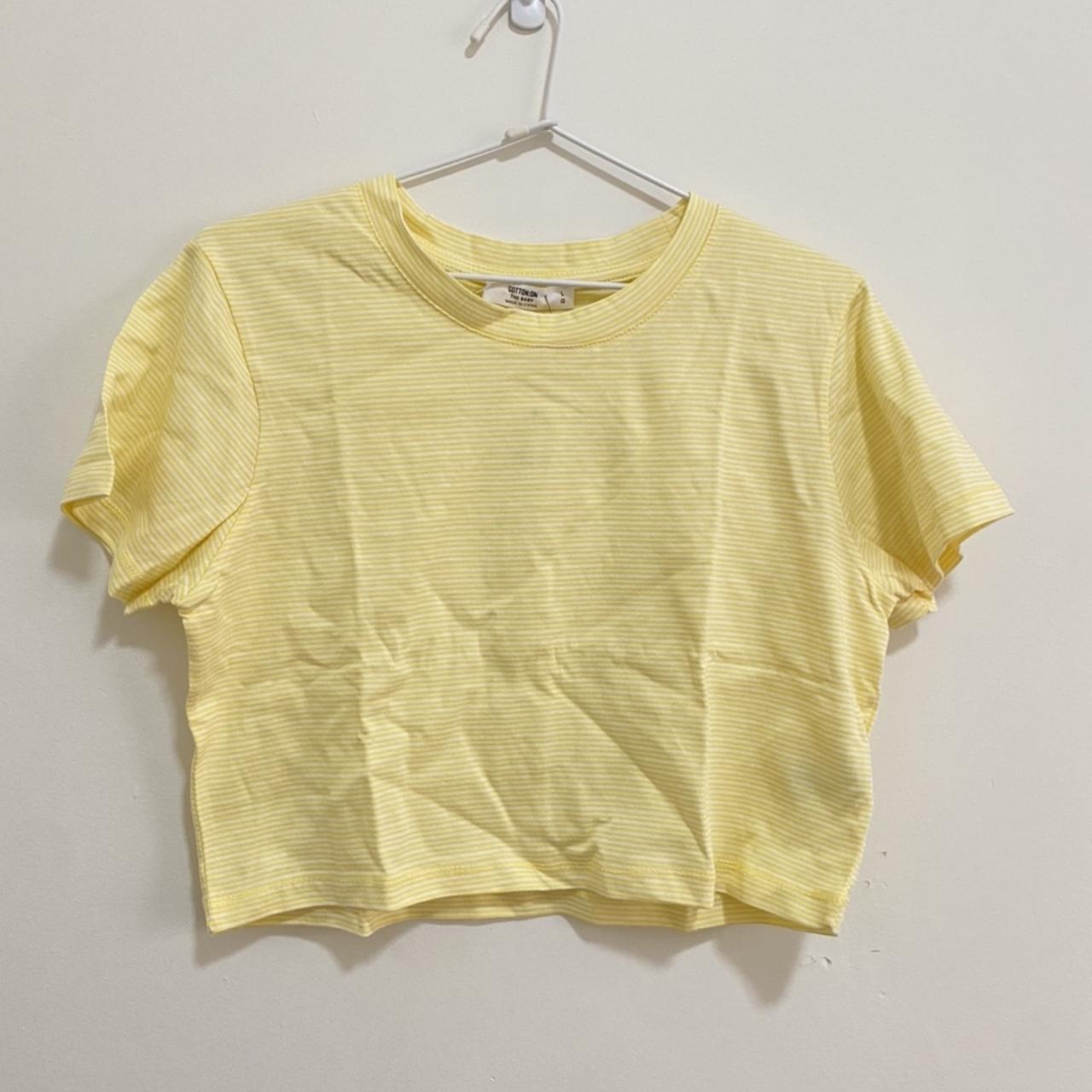 Cotton On Women's Yellow Croptop Depop