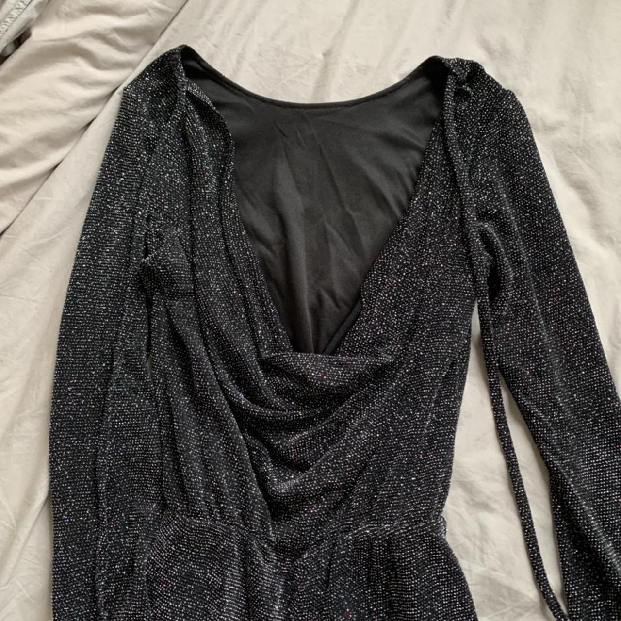 Black sparkly/glitter playsuit - has really lovely... - Depop