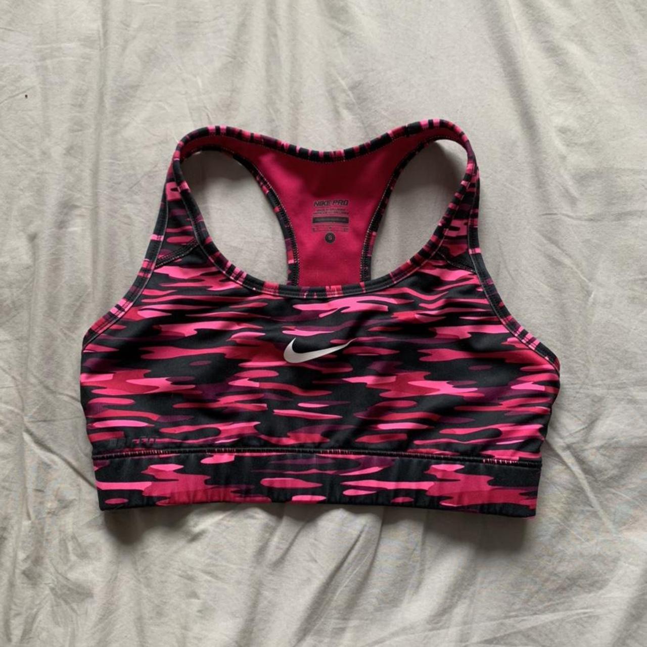 Nike Women's Pink and Black Top | Depop