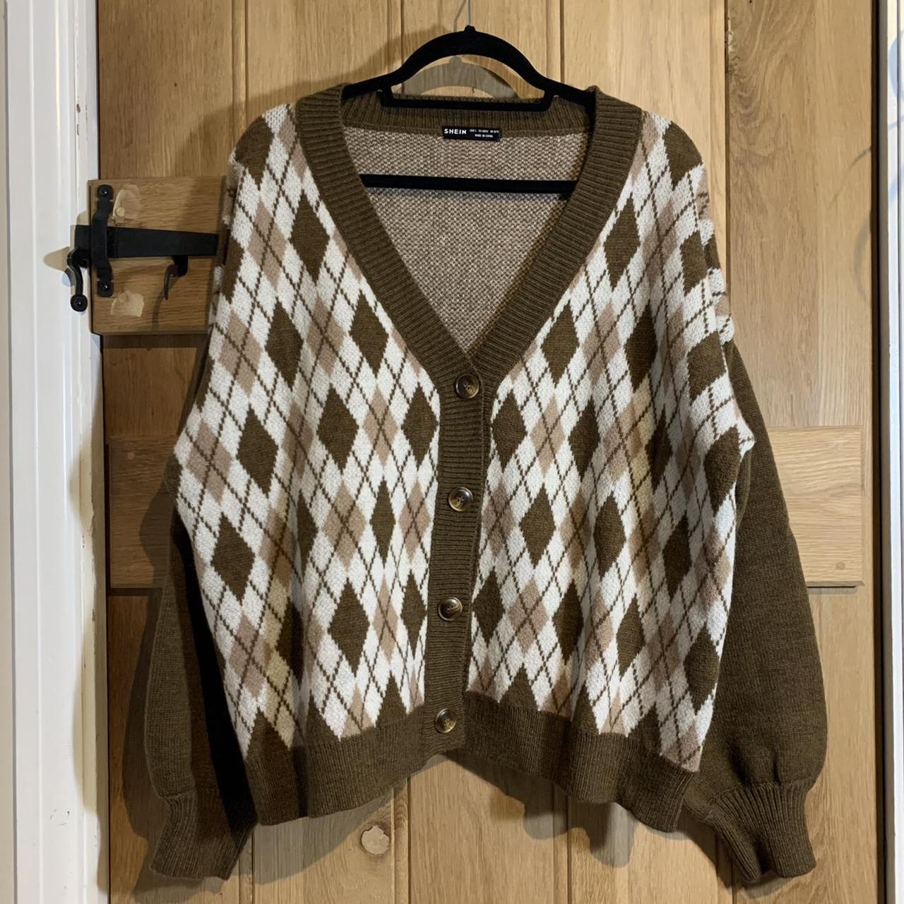 SHIEN Argyle Drop Shoulder Button Up