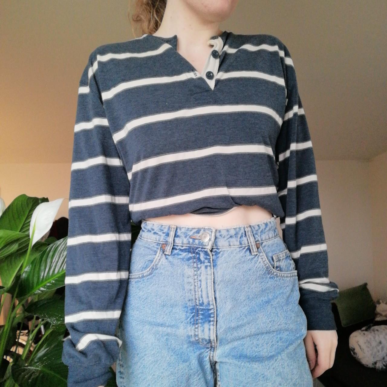 Very soft stripped jumper. Nicely worn, and has a... - Depop