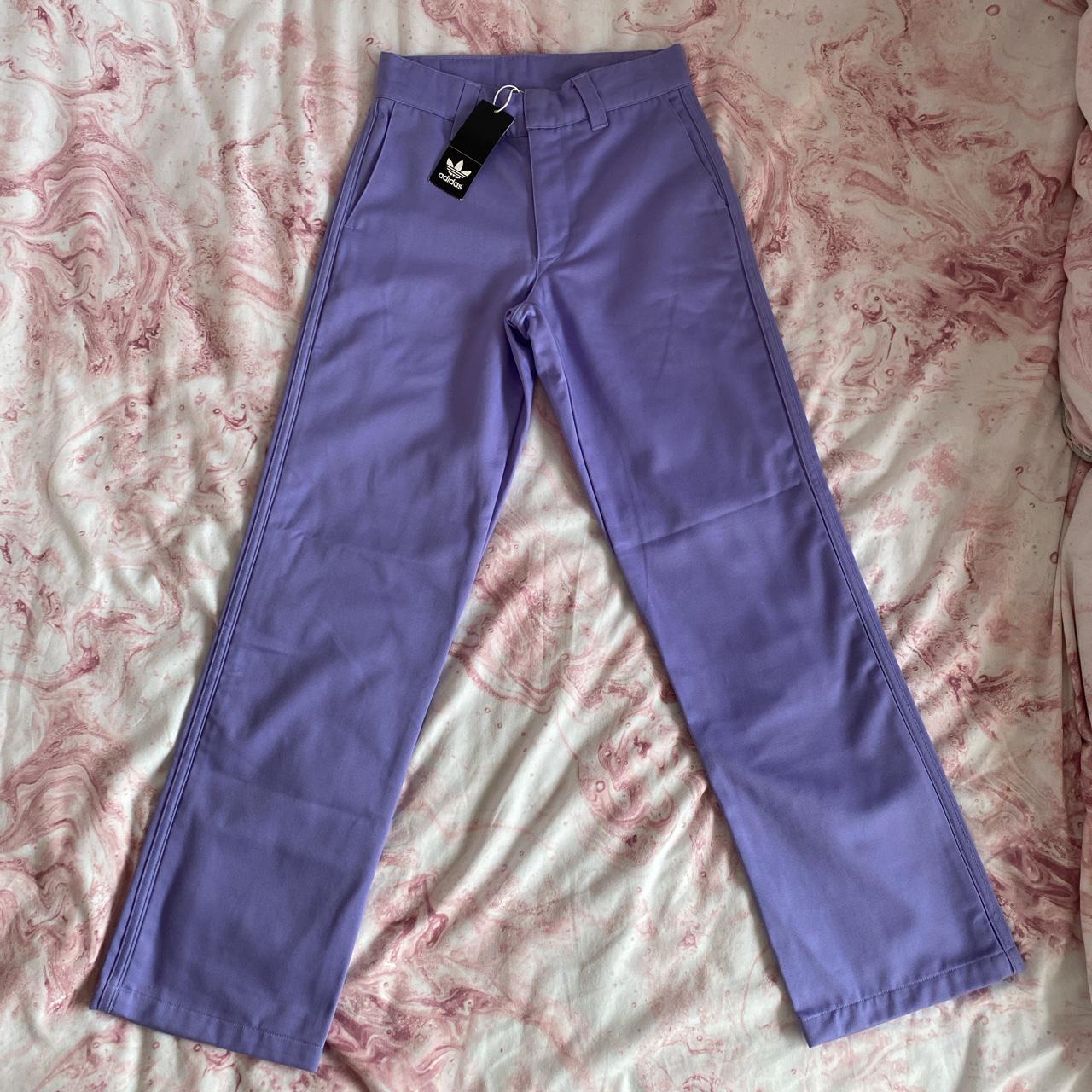lilac adidas trousers
