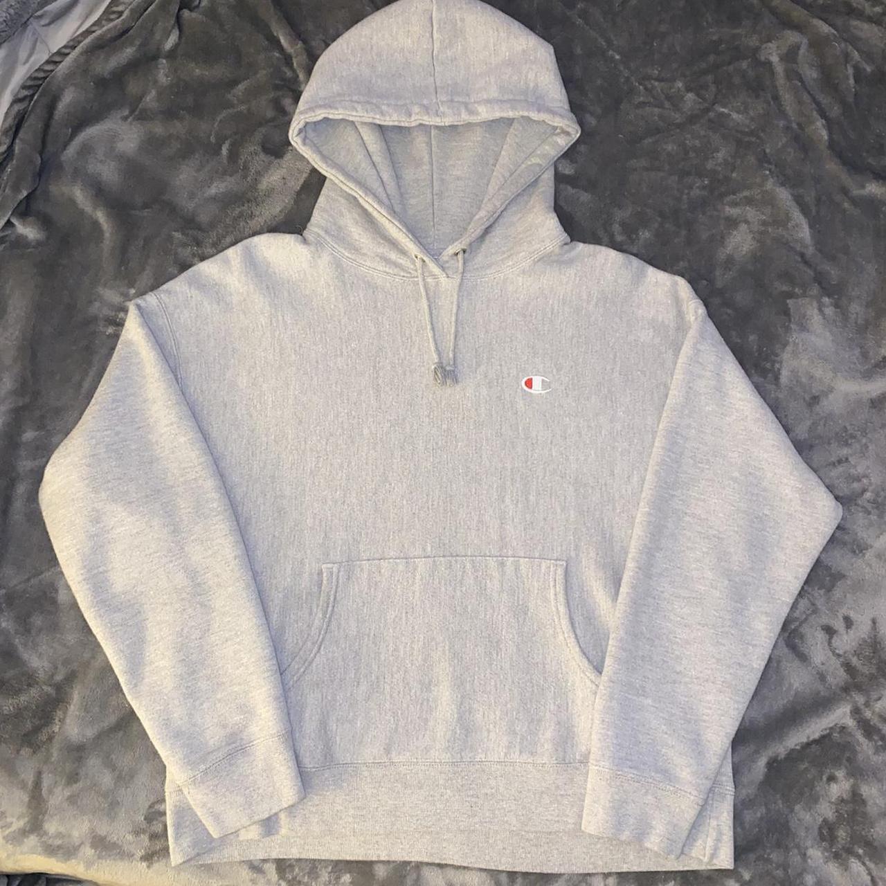 Grey Champion reverse weave hoodie Size: 2XL but... - Depop