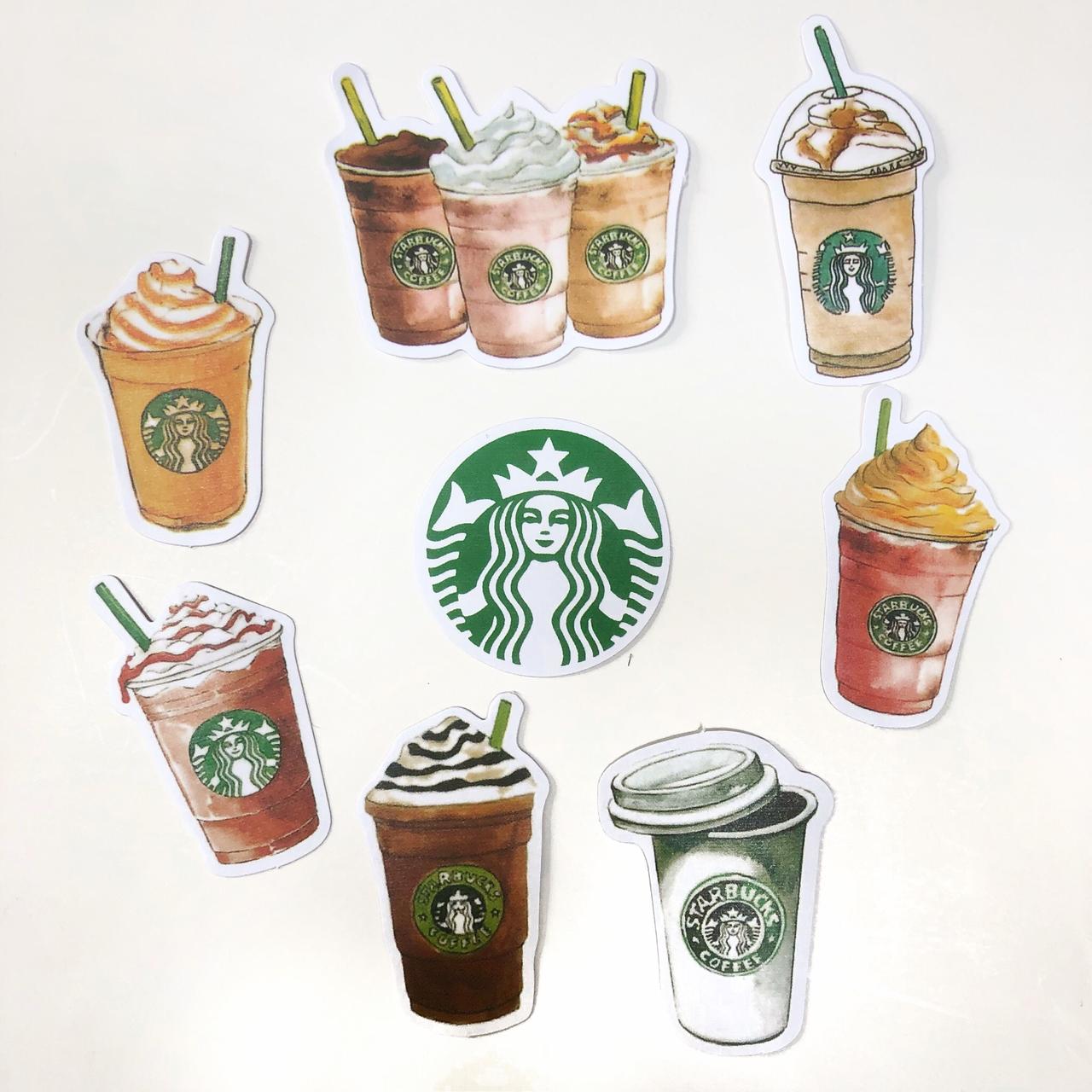 Starbucks Stickers Set of 8 ☕️ Quirky and cute hand - Depop