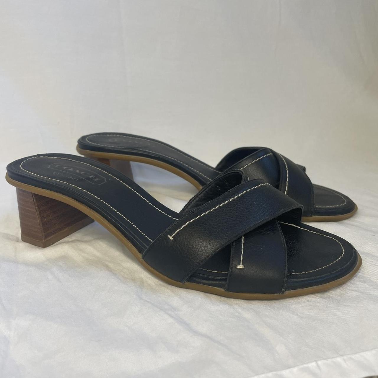 coach block heel sandals