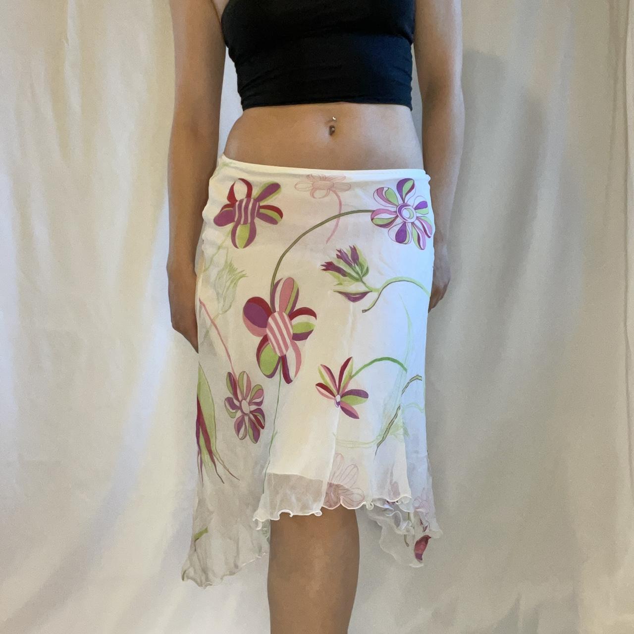 Product Image 2 - white floral midi skirt 

the