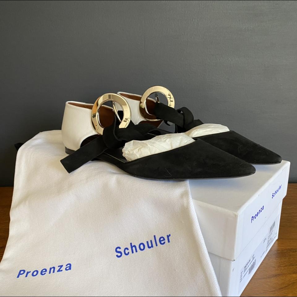 Proenza Schouler Suede and Leather Grommet D Orsay Depop