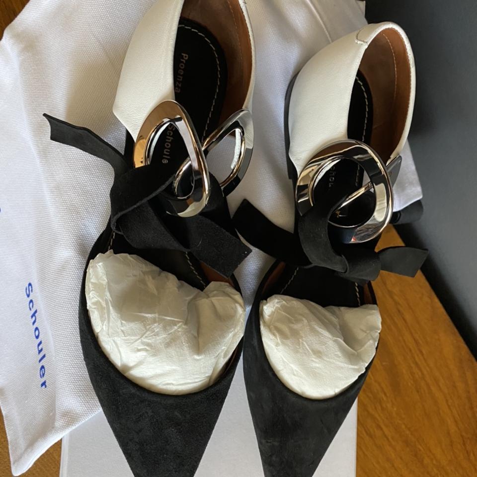 Proenza Schouler Suede and Leather Grommet D Orsay Depop