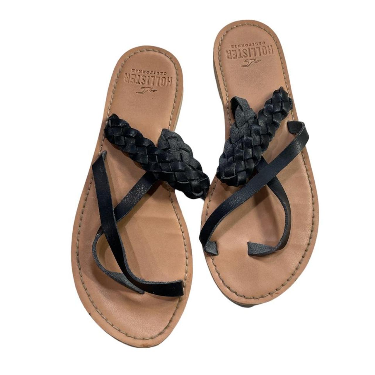 Hollister leather deals flip flops