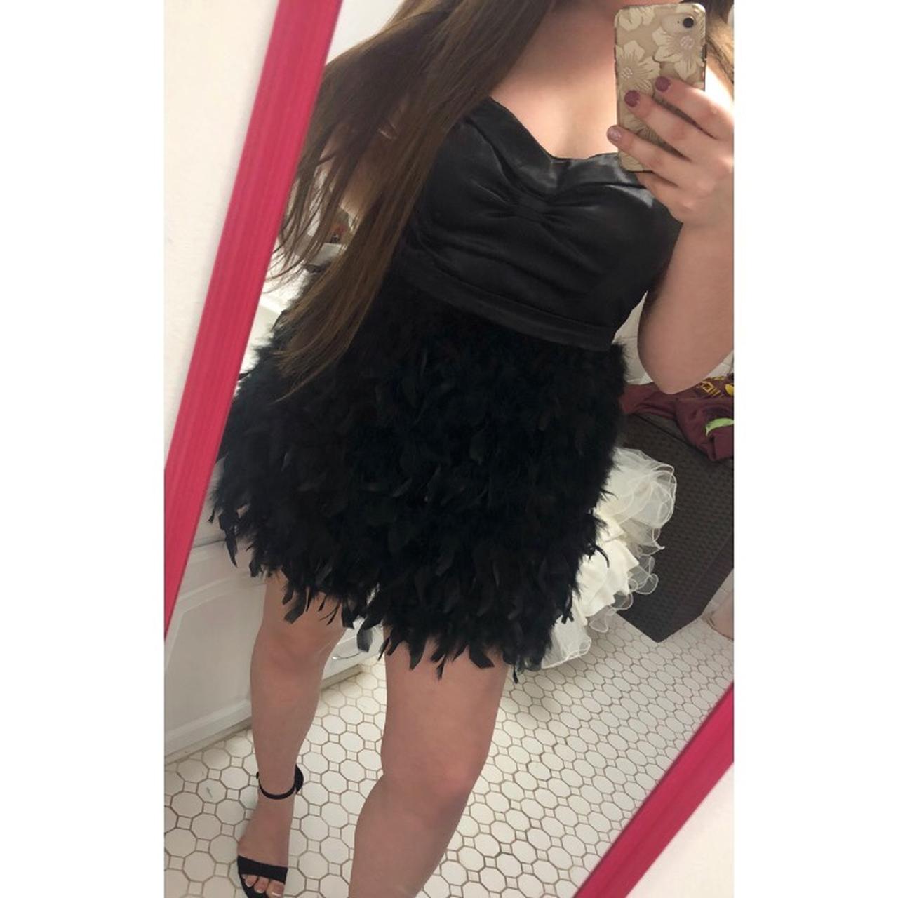 Short Black Feather Dress