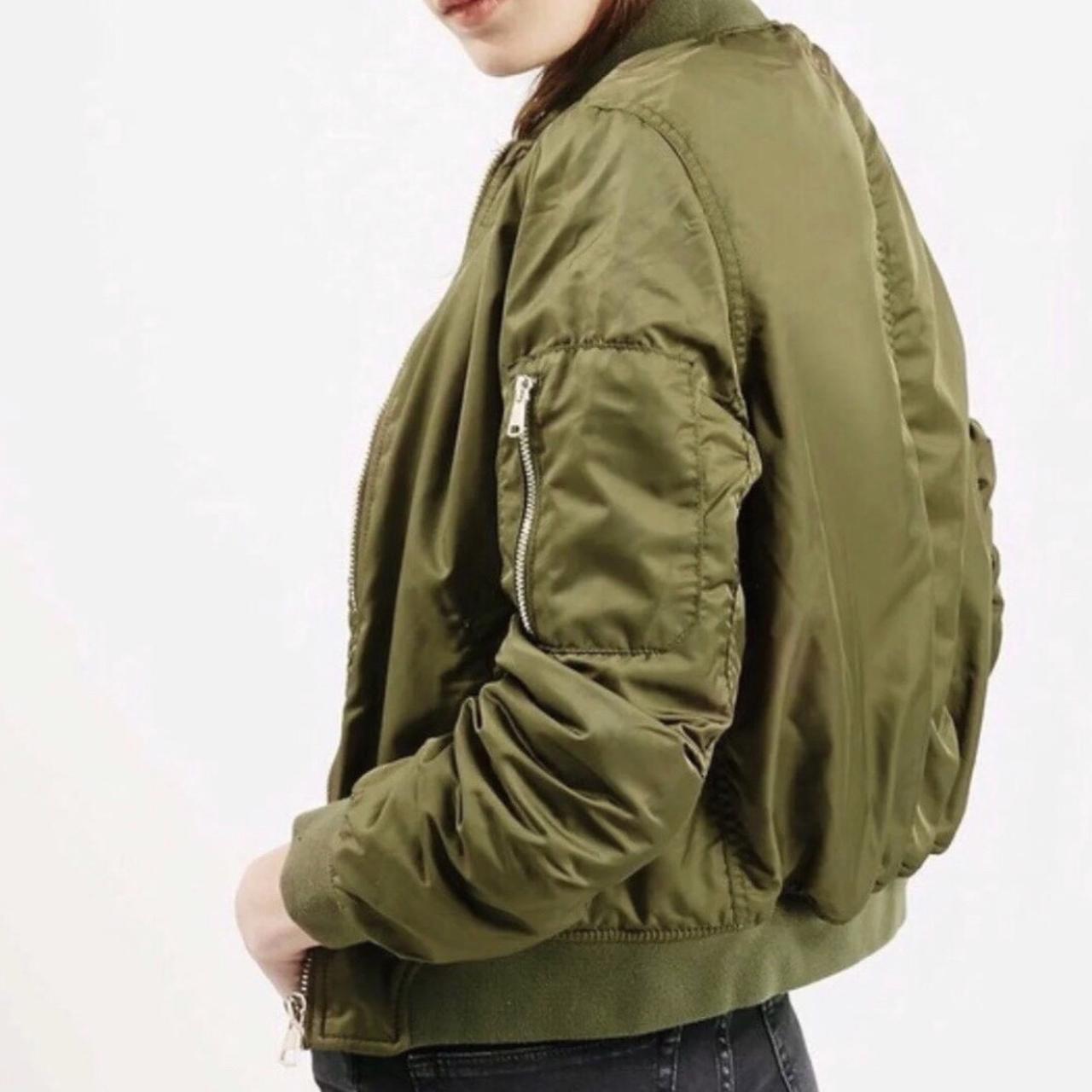 Topshop- Khaki Bomber Jacket Size (I'm Depop
