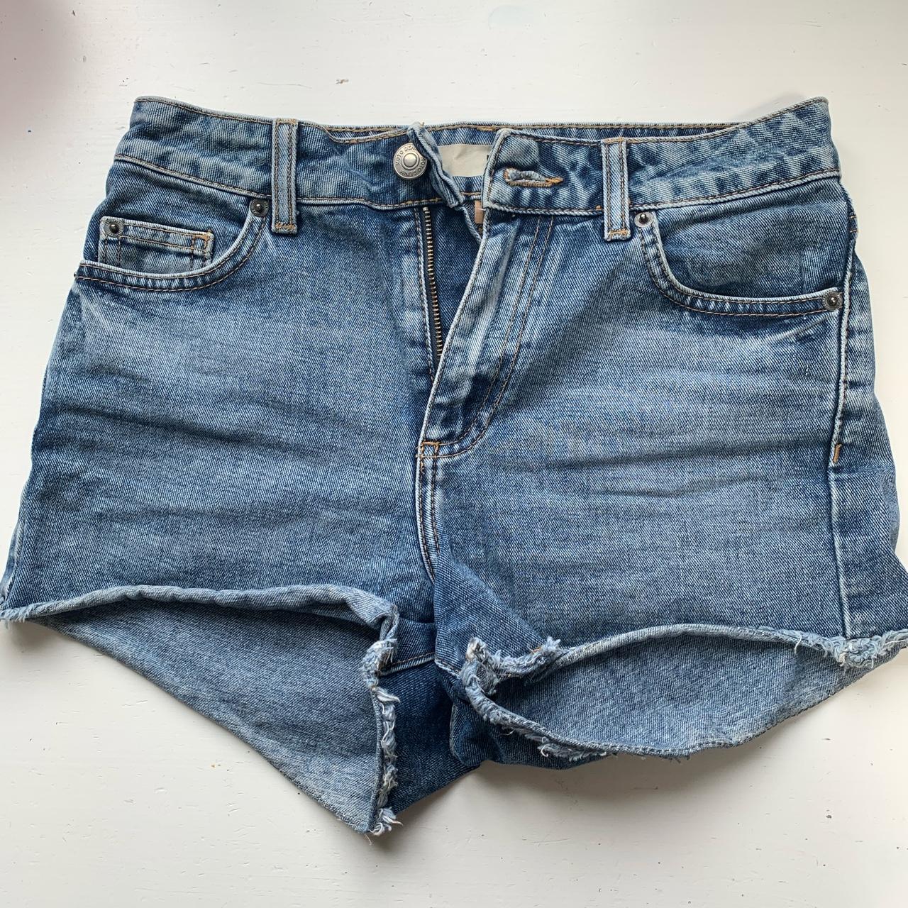 Topshop dark denim short shorts. Selling as they’re... - Depop