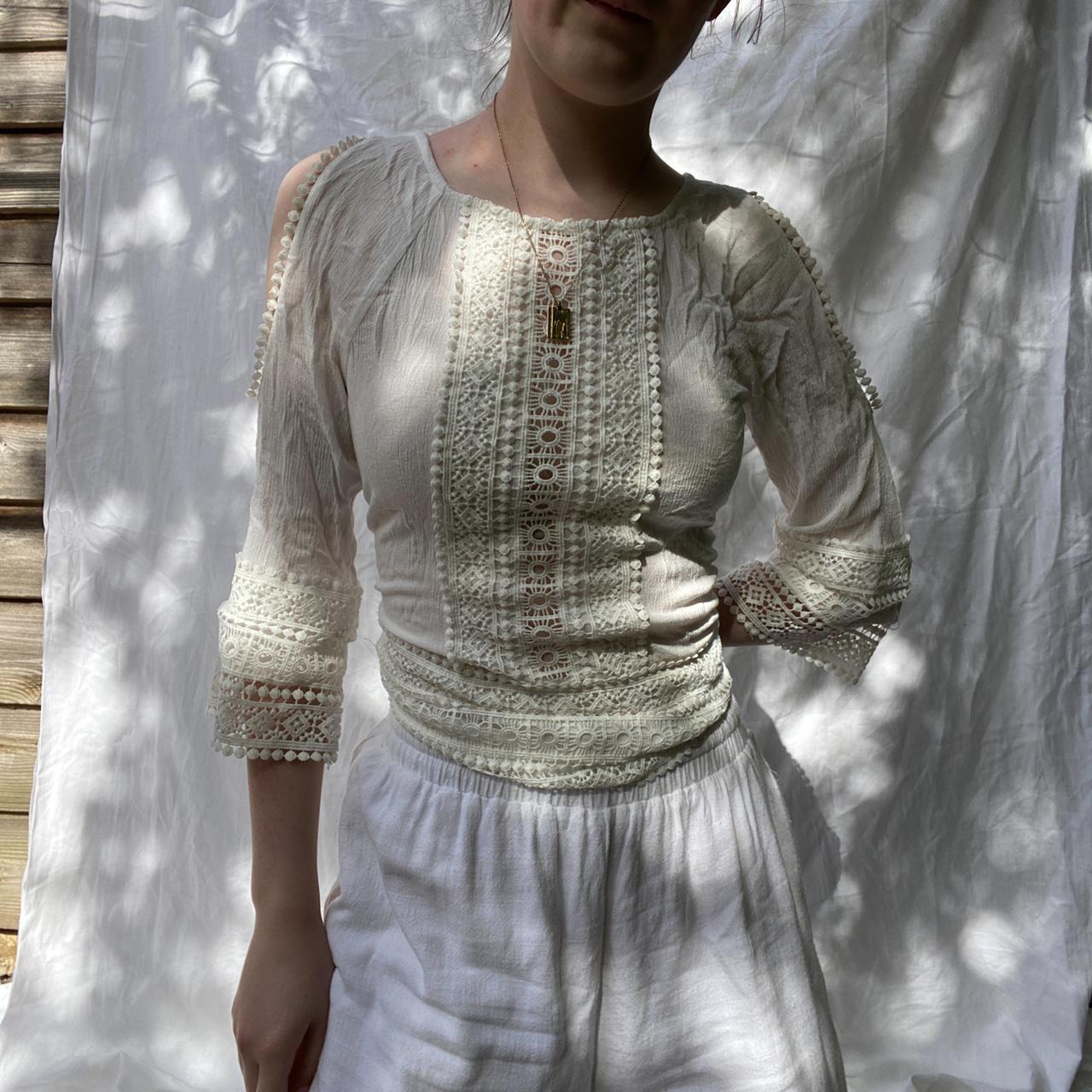 Vintage Lace Blouse So Angelic And Super Depop