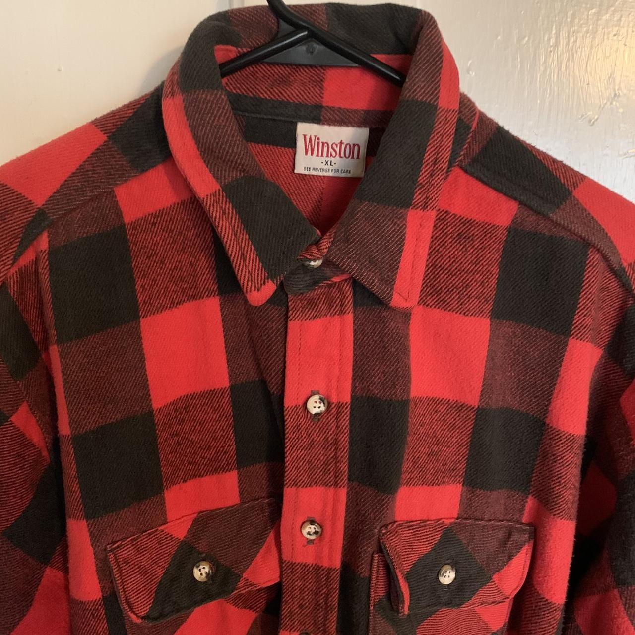 Winston Men's Red and Black Shirt | Depop