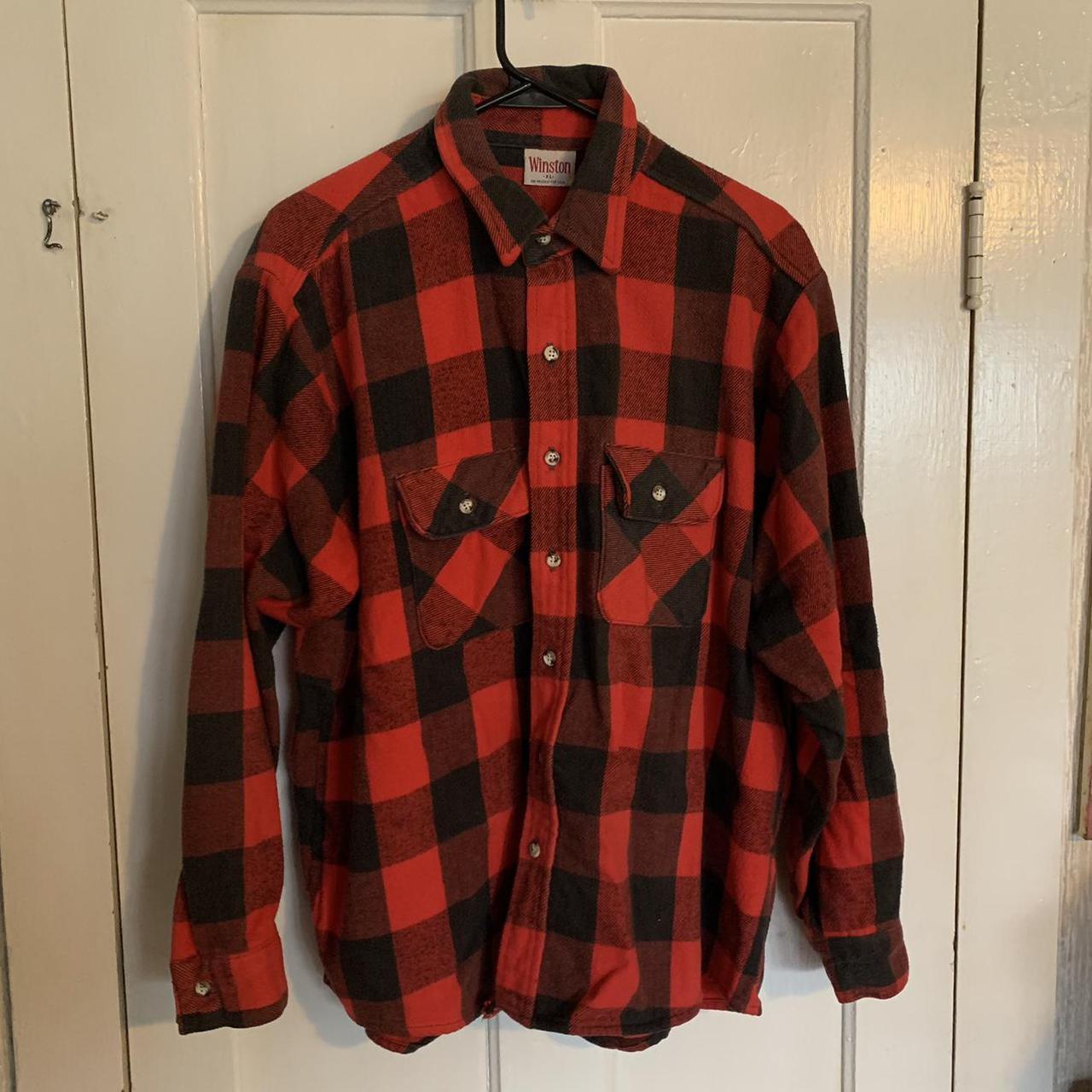 Winston Men's Red and Black Shirt | Depop