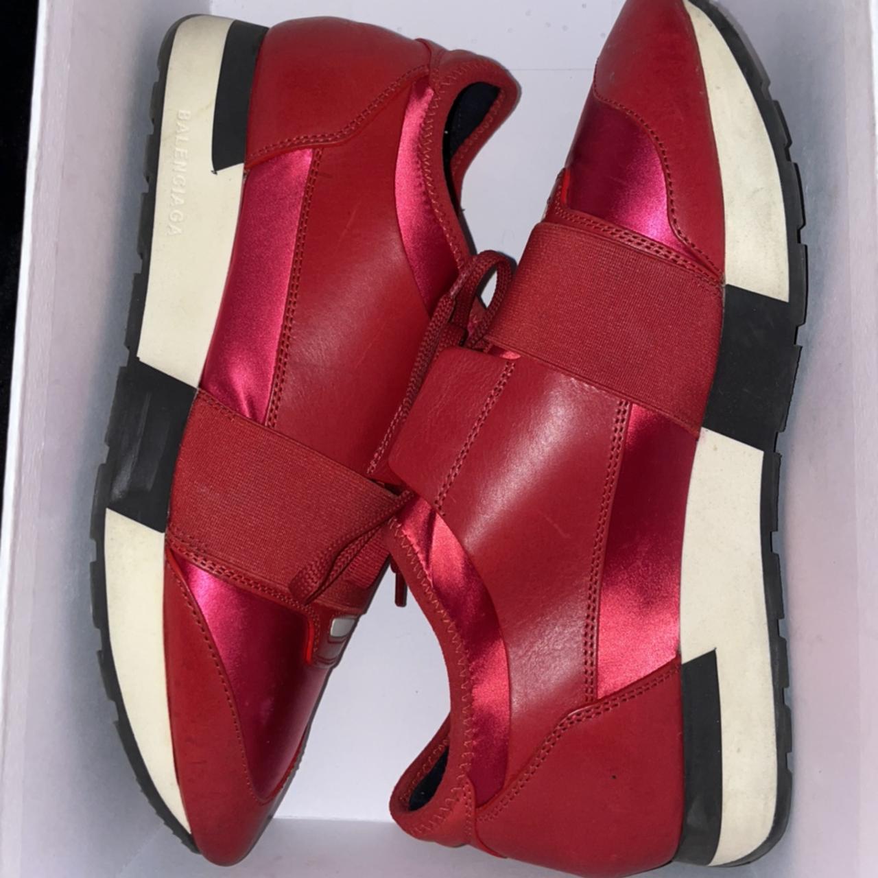 balenciaga race runners red and black
