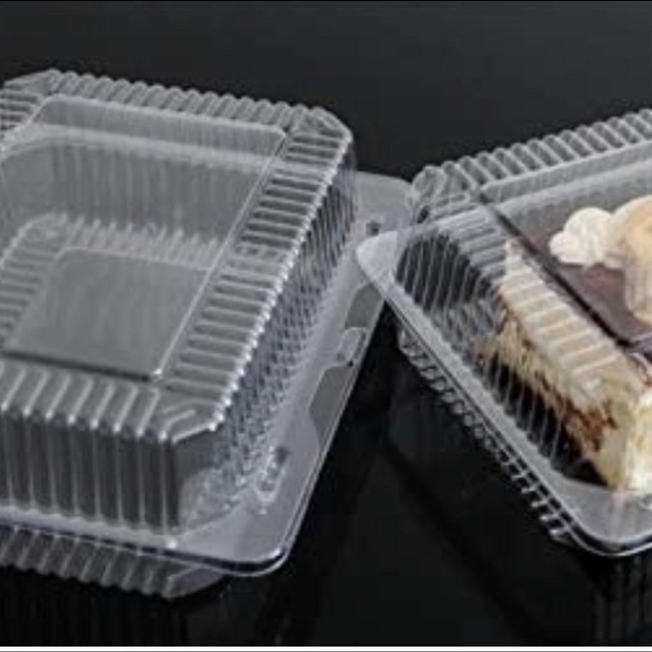 Clear disposable plastic cake containers pack of 48... - Depop