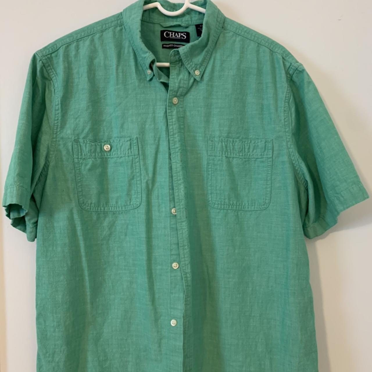 Green Chaps Button Down Mens Sz Lg Chaps... - Depop