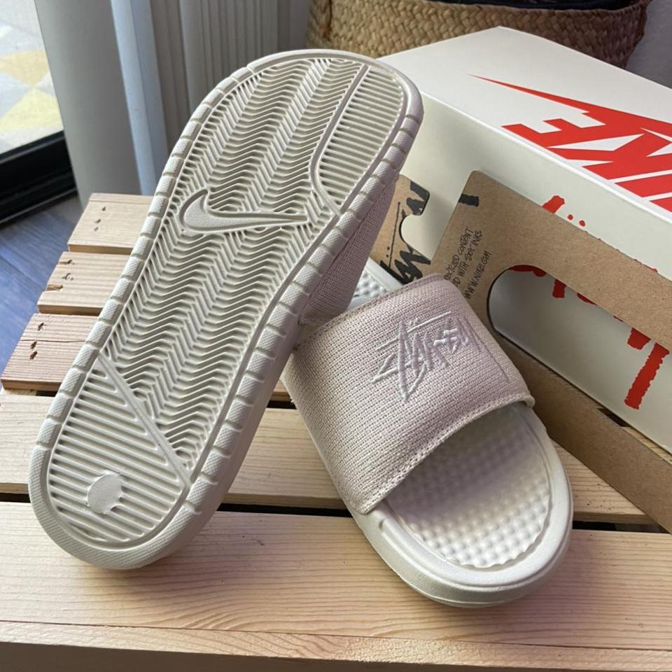 DS) Nike x Stussy Benassi Slides - Fossil Colorway... - Depop