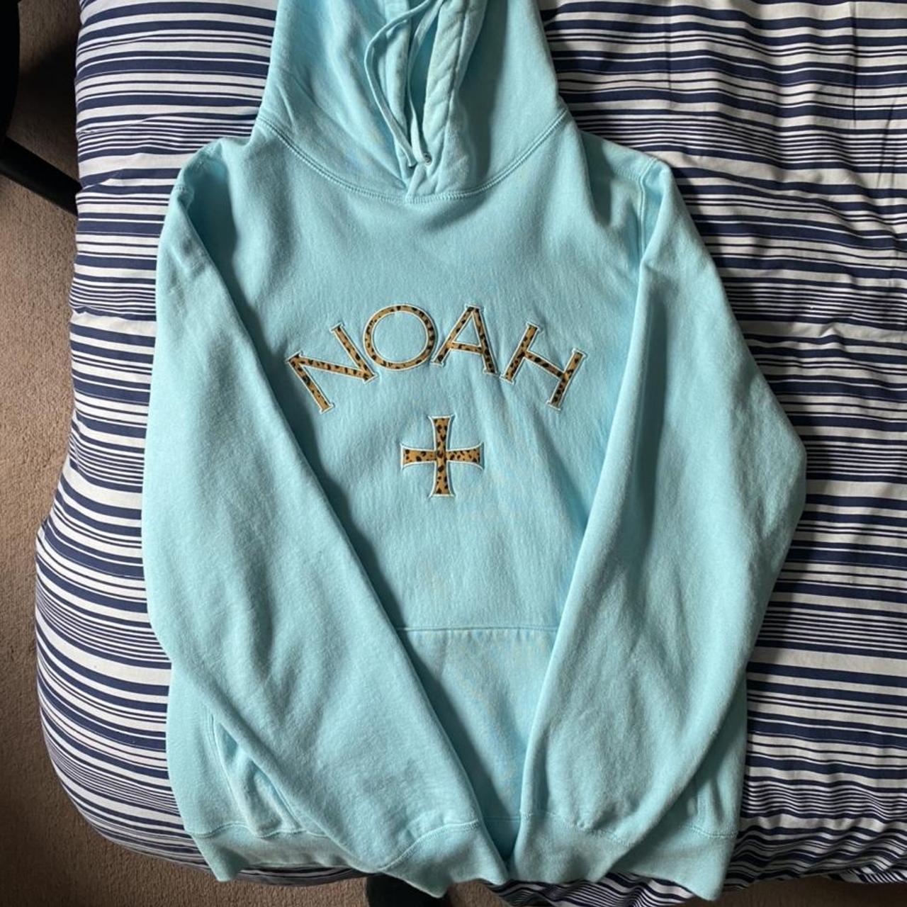 Noah cheetah print core logo hoodie Size Large... - Depop