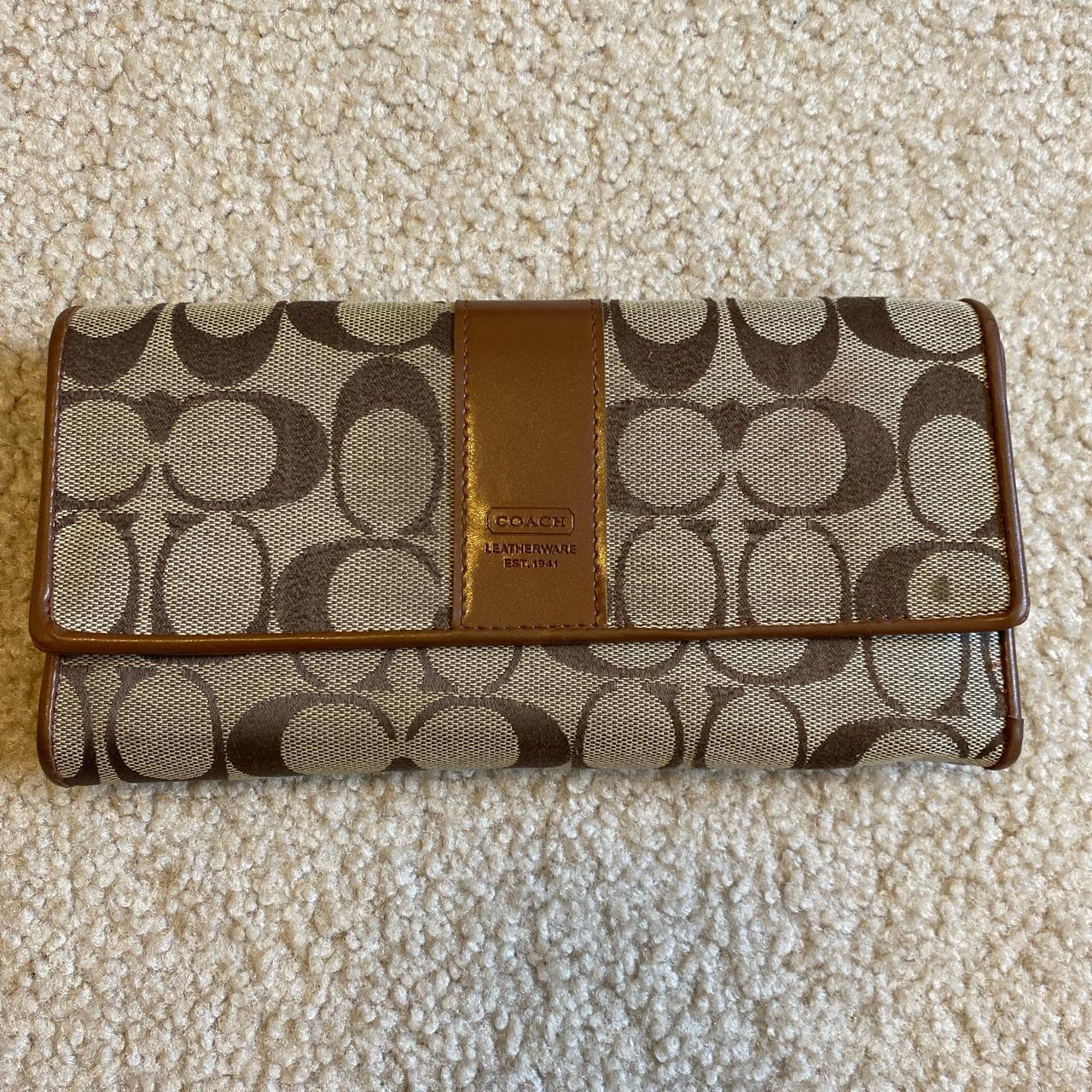 Coach Leather Wallet Great condition small stain Depop