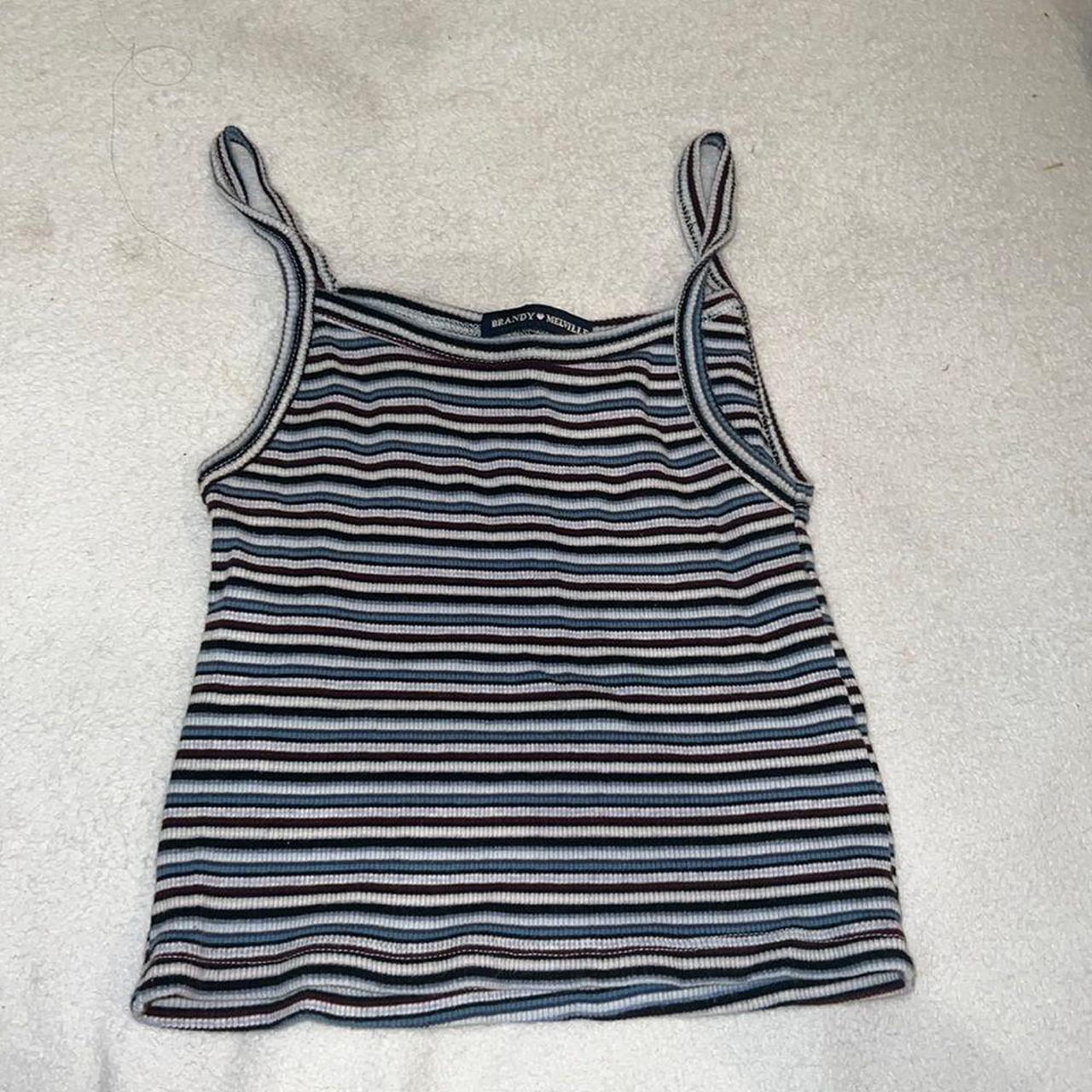 Brandy Melville tank top blue burgundy navy and... - Depop