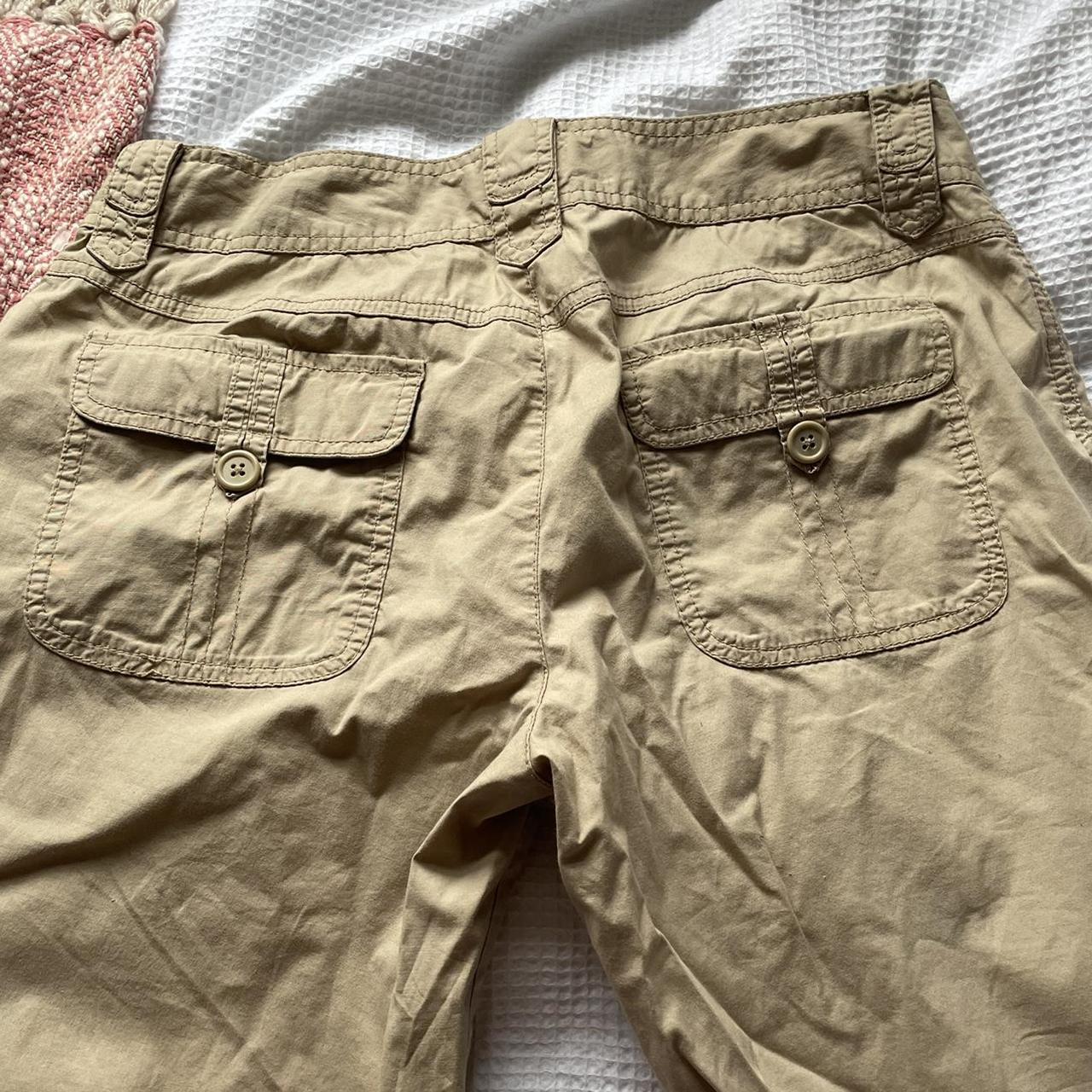 old navy cream cargo trousers selling as too big... - Depop