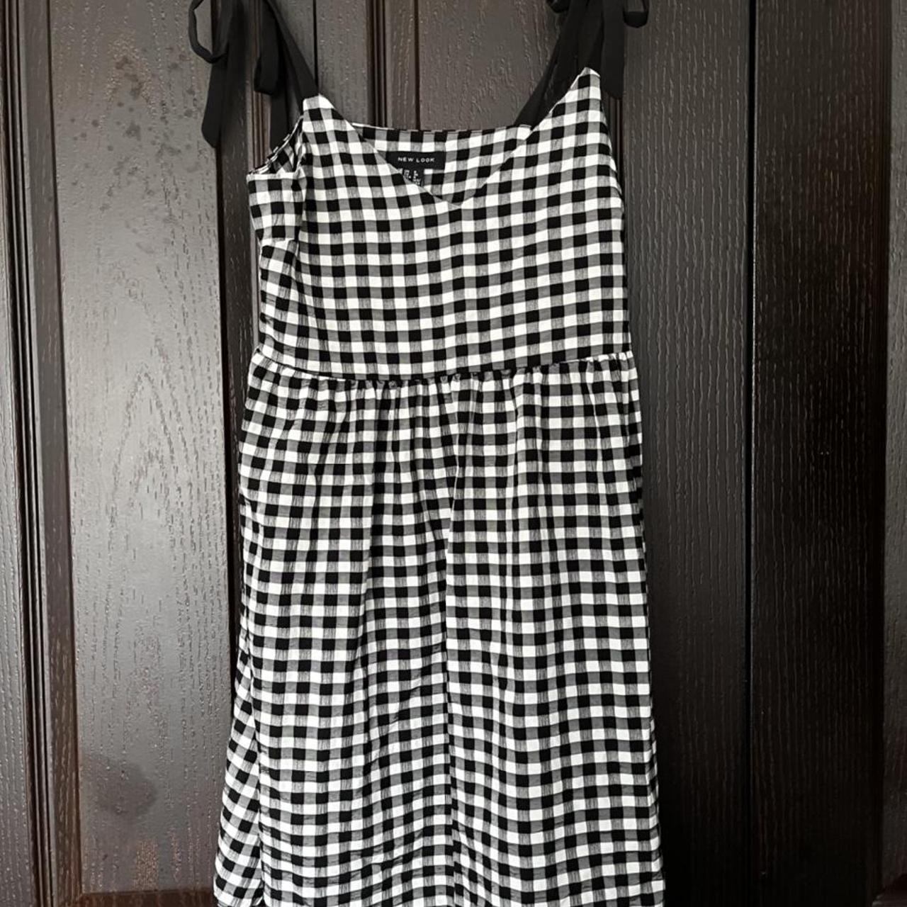 New look gingham smock style dress size 8 with... - Depop