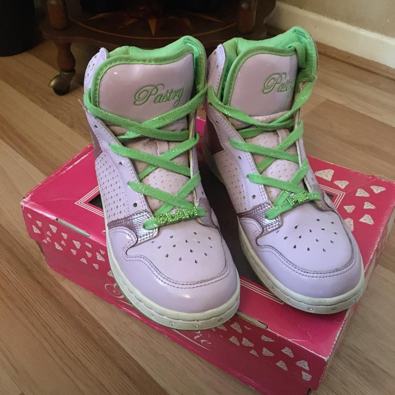 Iconic rare pastry trainers Purple and green ... - Depop