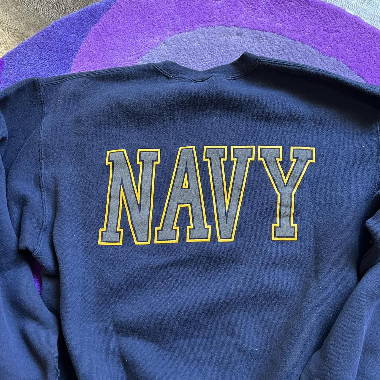 Vintage Navy 3M crewneck Tagged M. Measures 26 x... - Depop