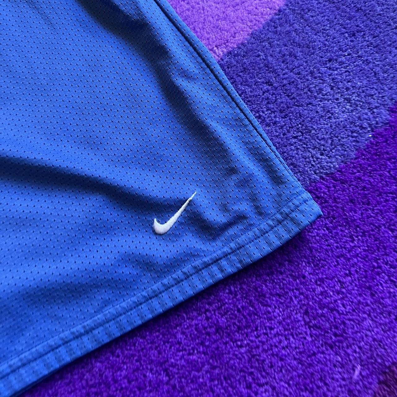 Blue Nike mesh running shorts Tagged XL. Measures... - Depop