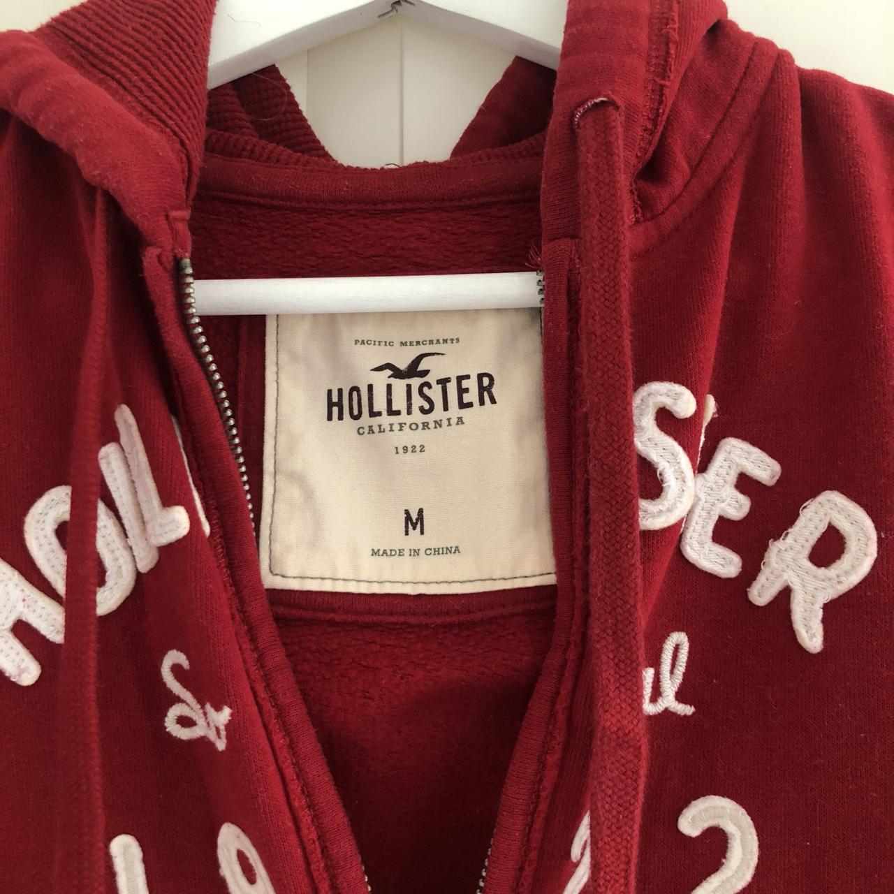 Clothing Hollister Red Zip Up Hoodie Hollister Red Zip Up Hoodie