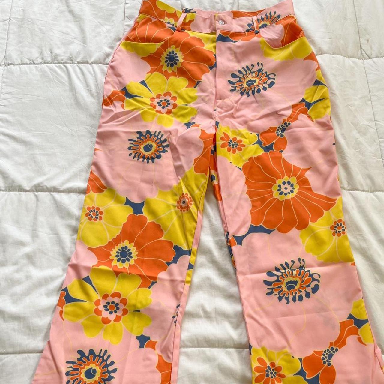 Product Image 1 - pink orange and yellow floral