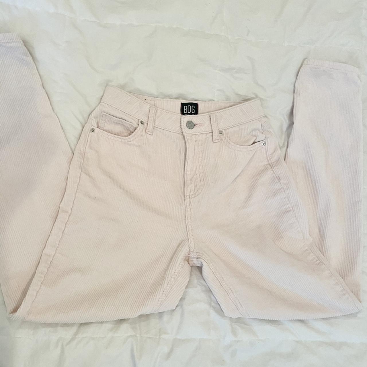 BDG Women's Pink and White Jeans