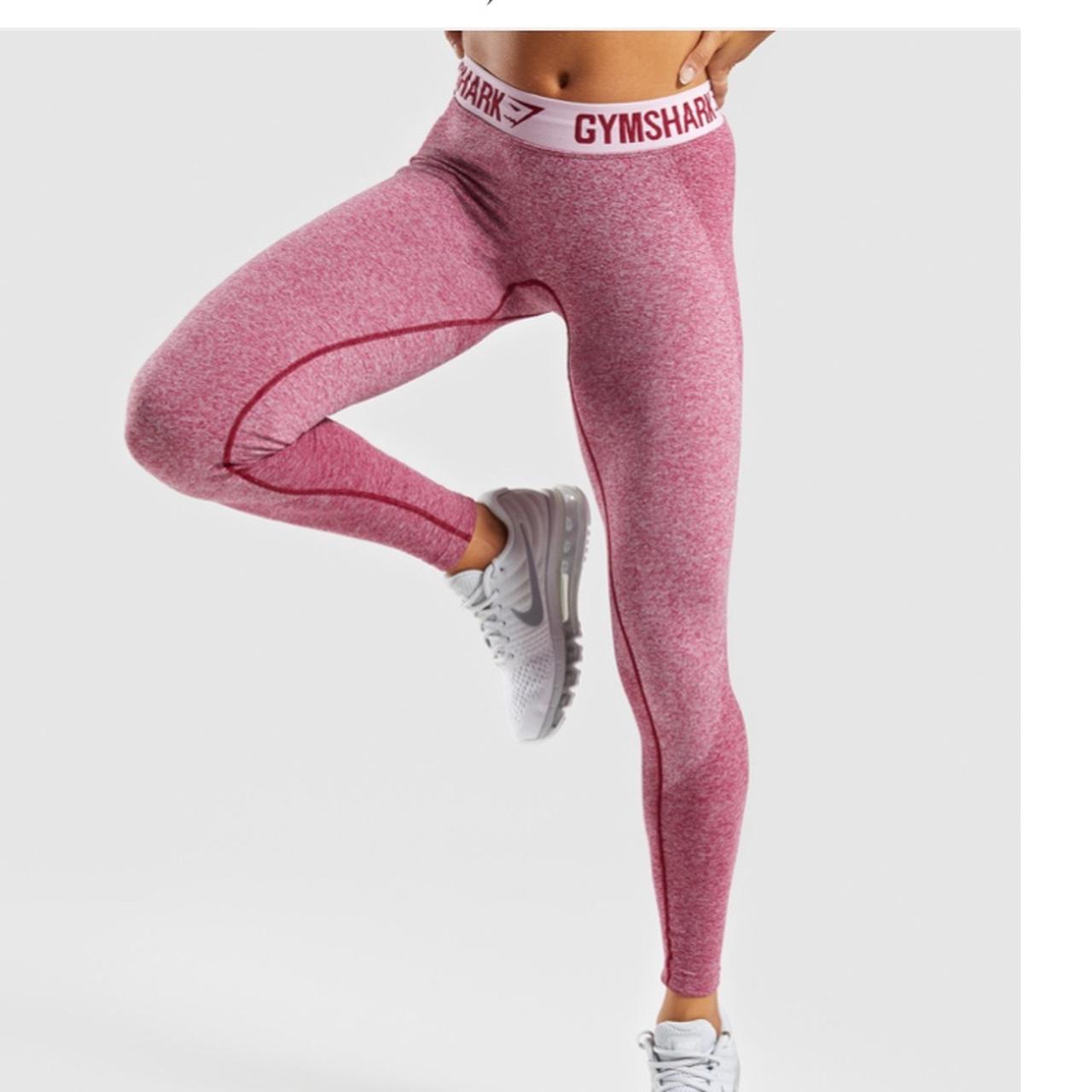Beet marl/chalk pink gymshark flex leggings, size - Depop