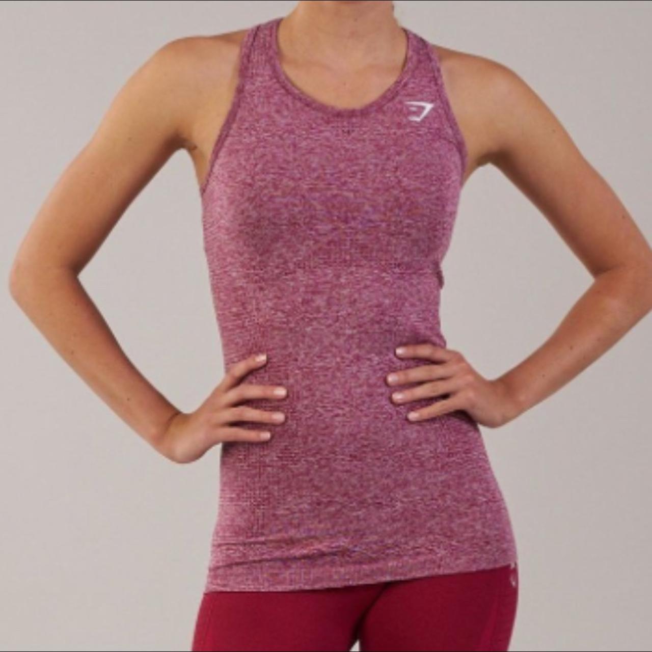 Beet marl/chalk pink gymshark flex leggings, size - Depop