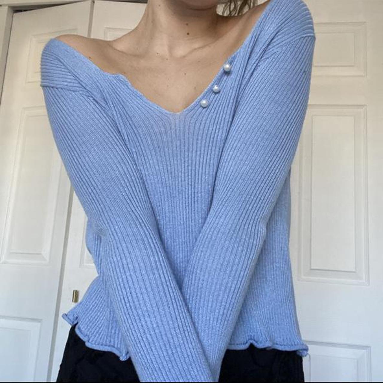 Product Image 1 - Blue longsleeve knit top 
From