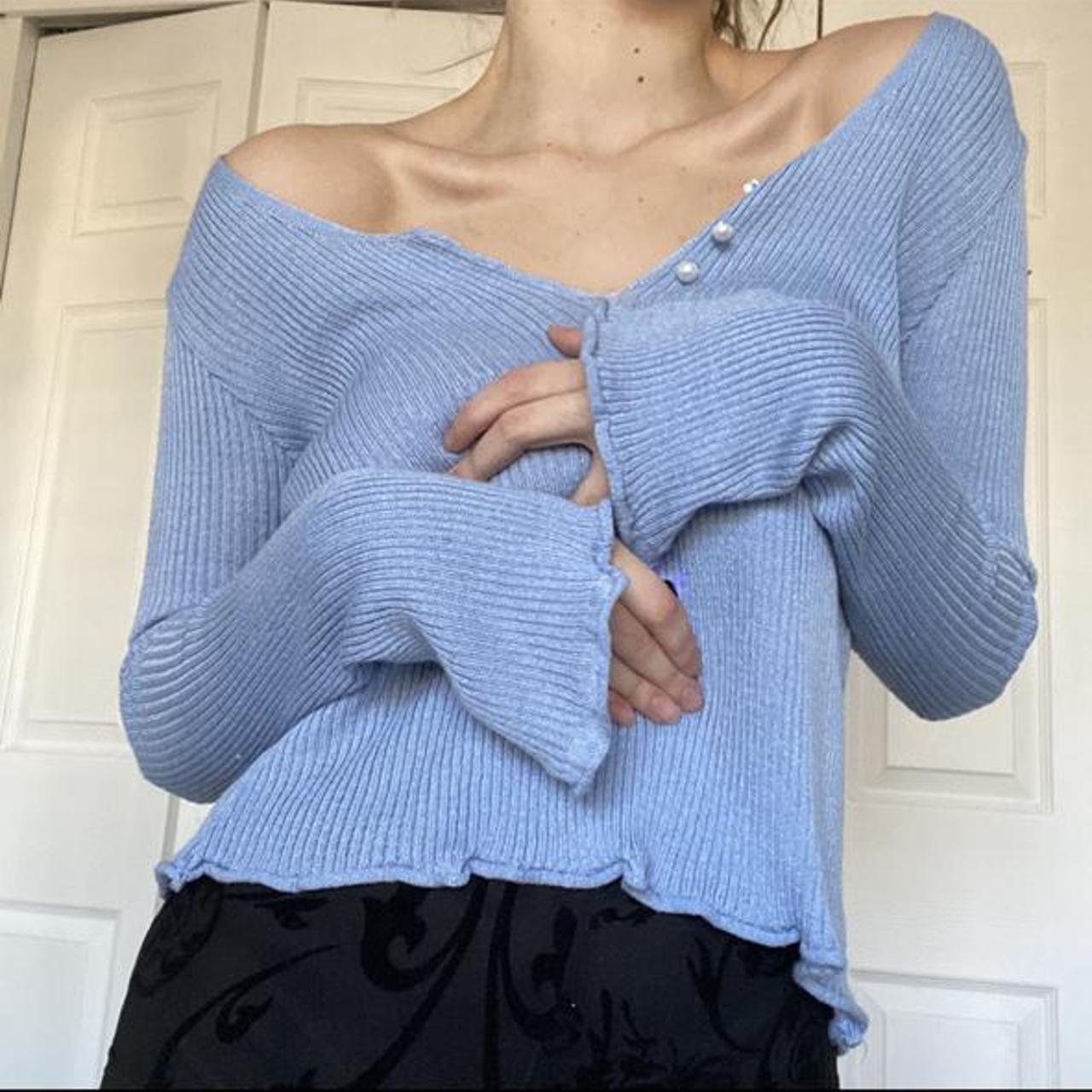 Product Image 4 - Blue longsleeve knit top 
From