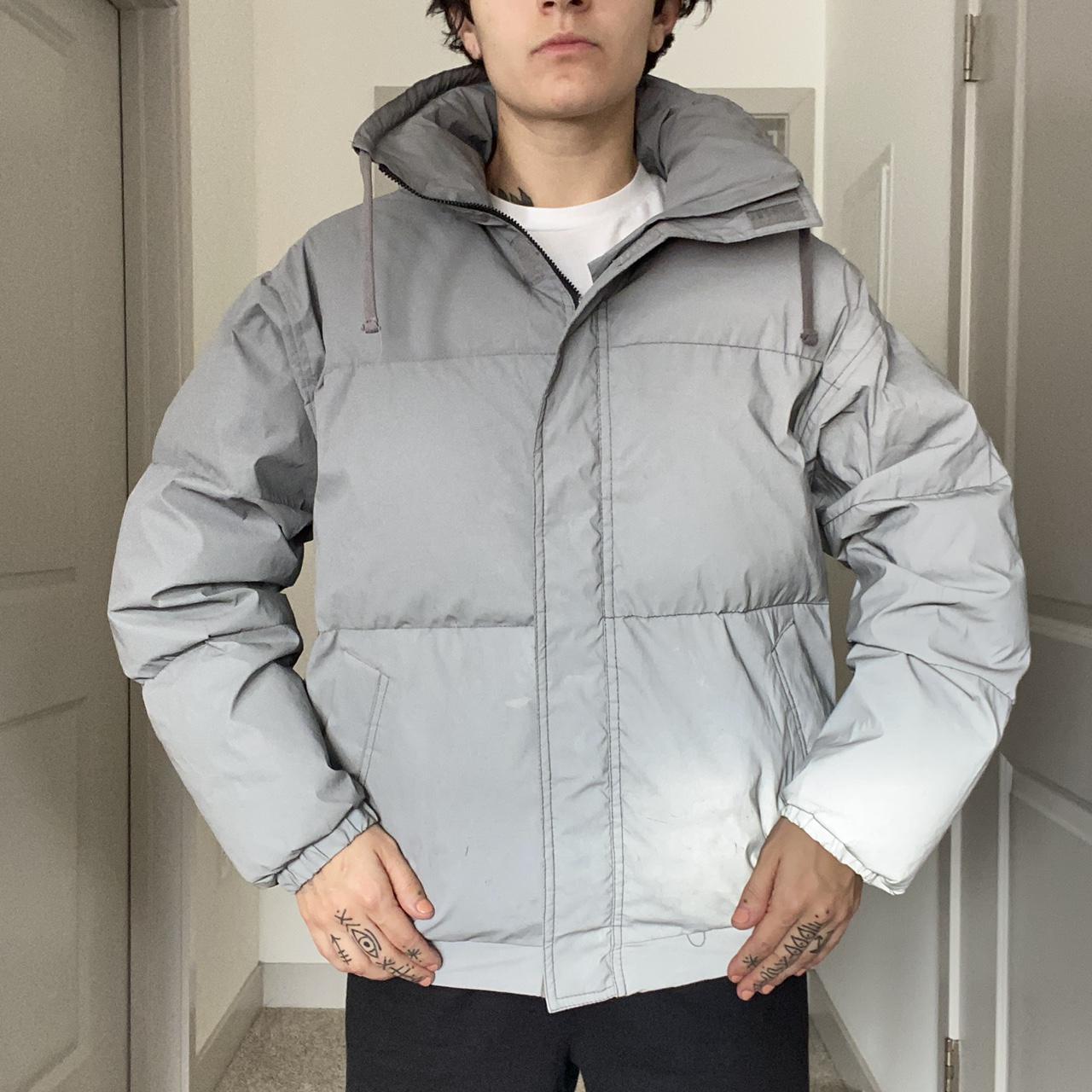 Essentials Fear Of God grey puffer jacket Depop