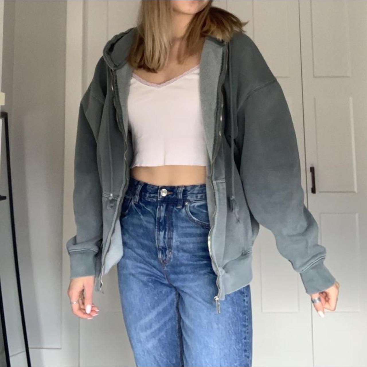 brandy melville green zip up