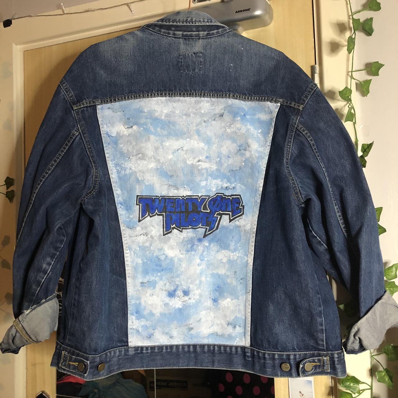 hand painted twenty one pilots jacket - Depop