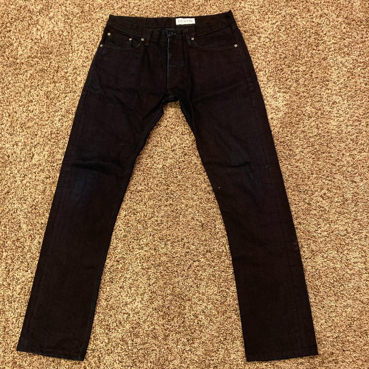 Gustin custom made jeans size 34 dark blue lightly... - Depop