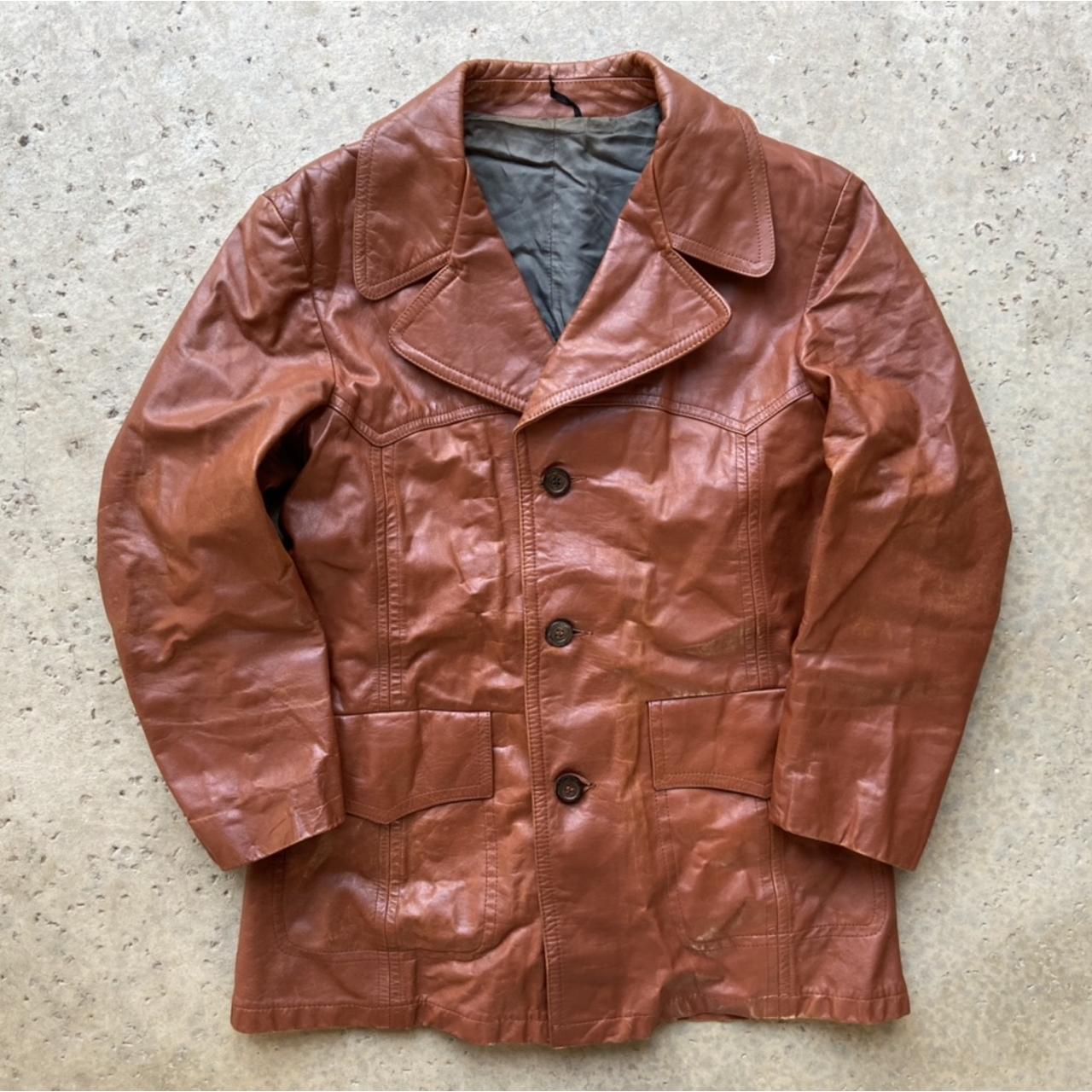 VINTAGE - William Barry Leather Trench Coat Style... | Depop 