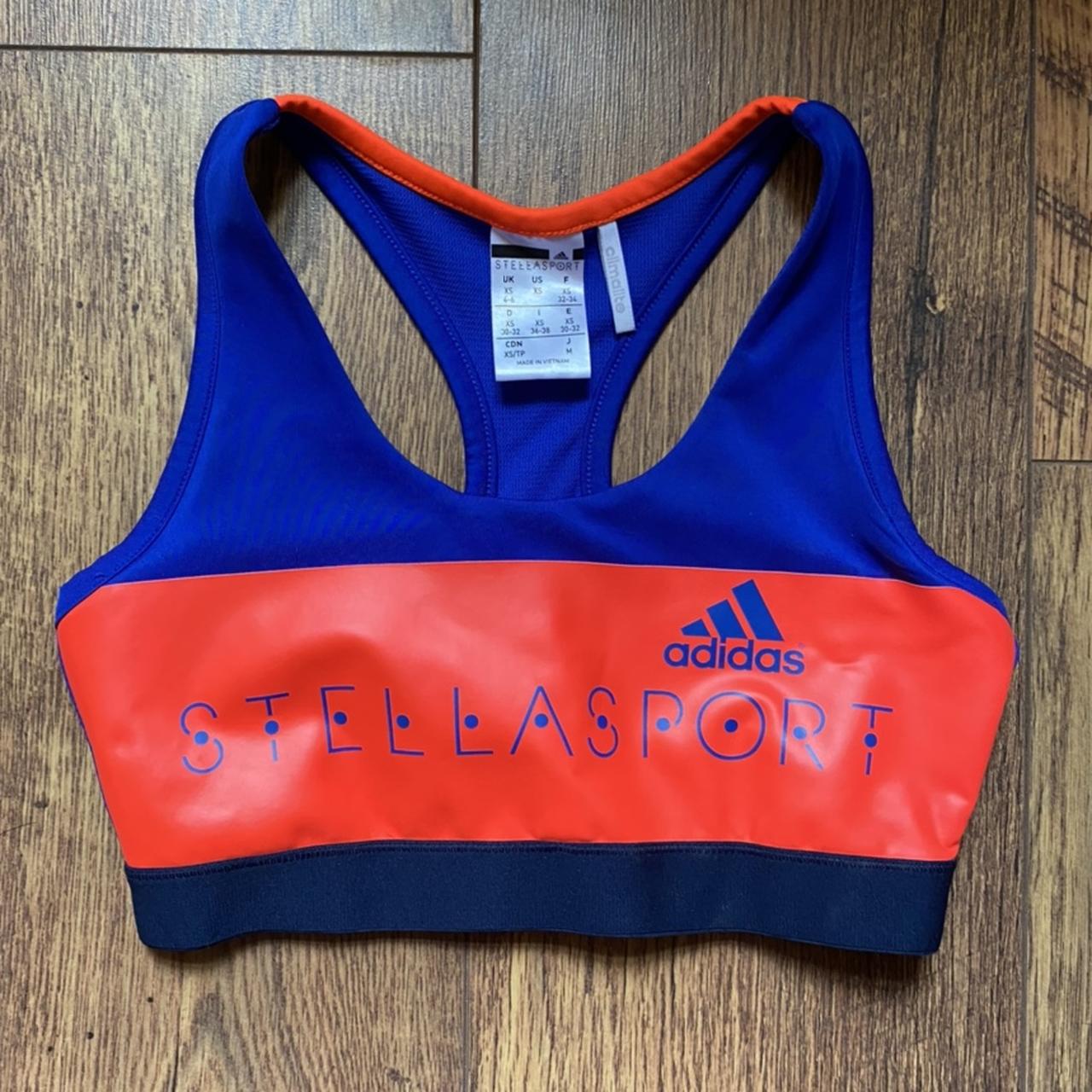 Gorgeous Adidas x Stella sport sports bra in blue - Depop