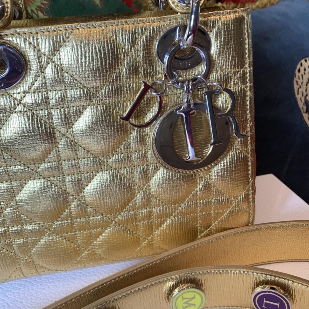 Metallic gold limited edition lady Dior bag. Worn... - Depop