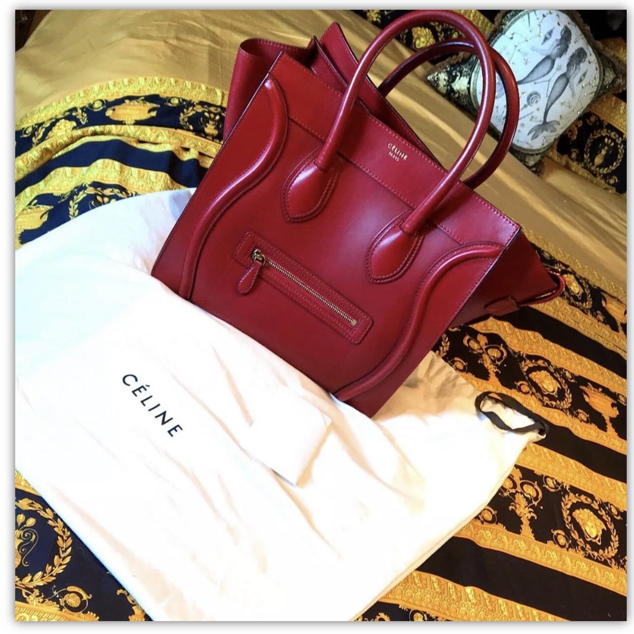 Celine mini luggage bag in plum. Limited edition Depop