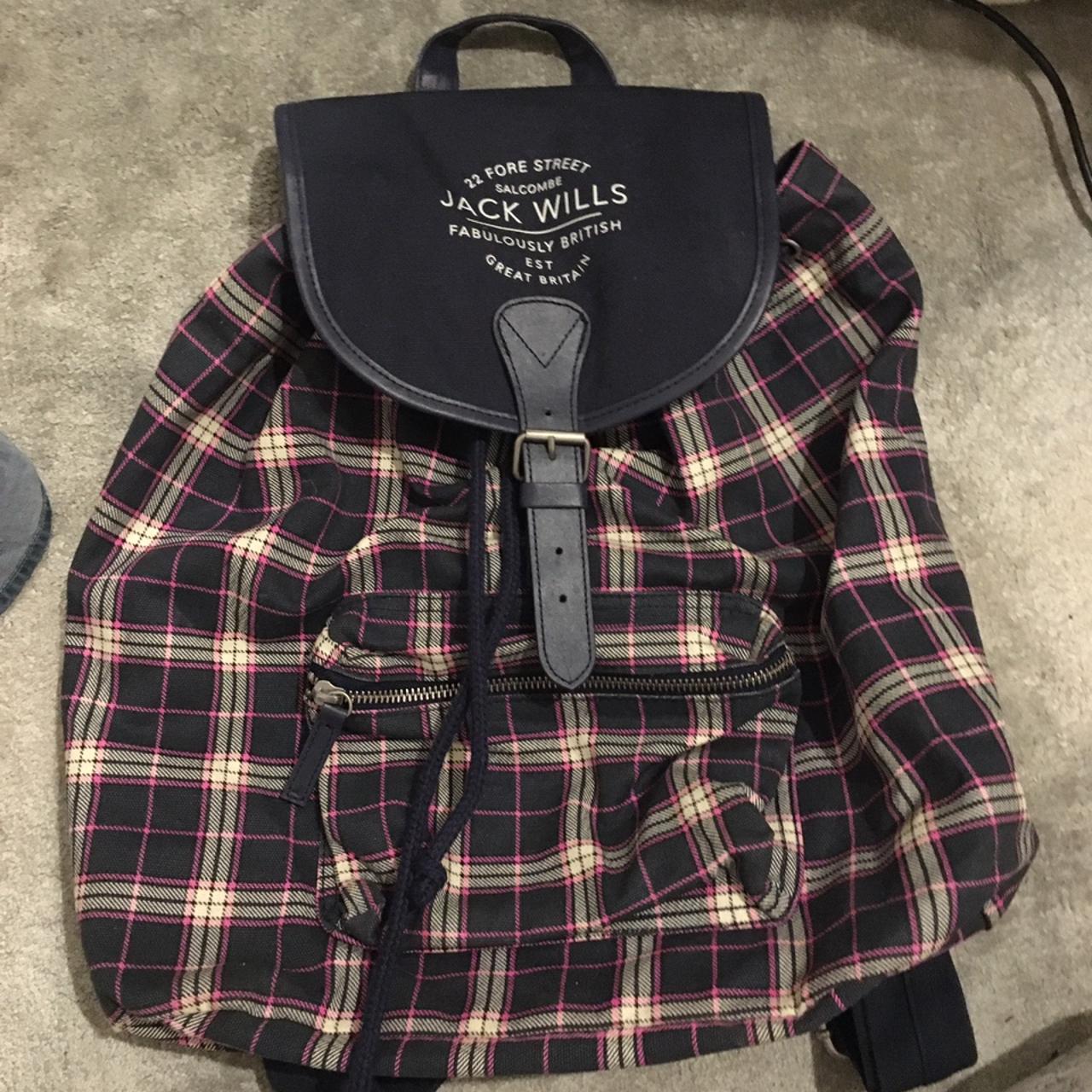 jack wills backpack in great condition open